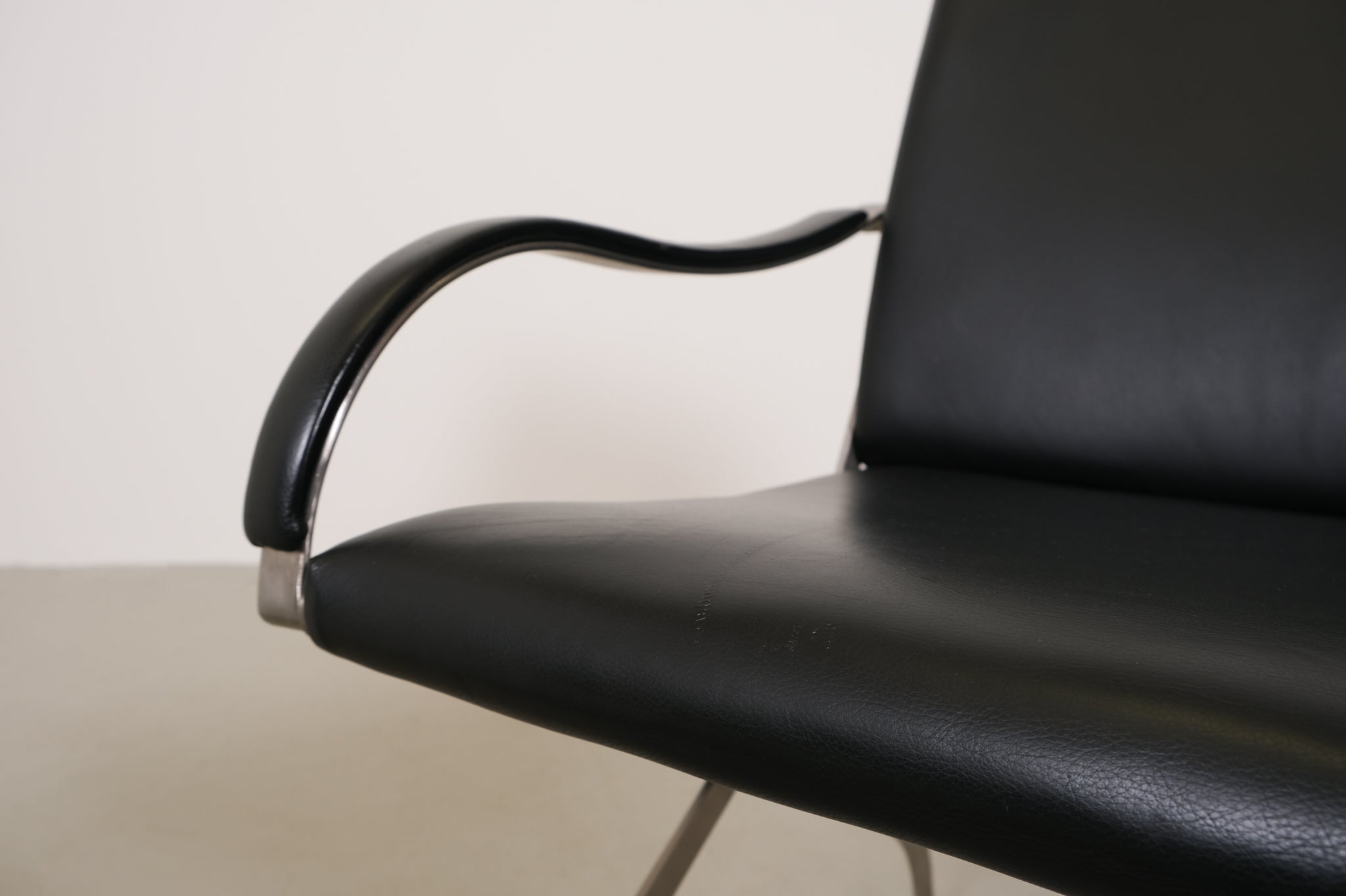 Set of vintage faux leather armchairs