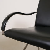 Set of vintage faux leather armchairs