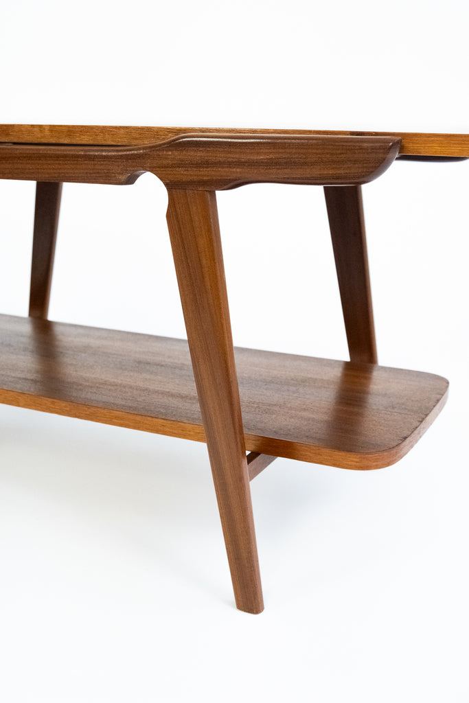 Vintage Teakhouten Salontafel met Omkeerbaar Blad
