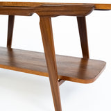 Vintage Teakhouten Salontafel met Omkeerbaar Blad