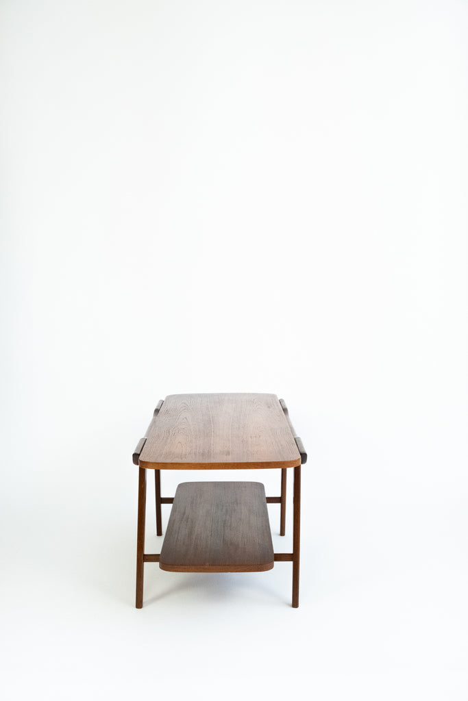 Vintage Teakhouten Salontafel met Omkeerbaar Blad