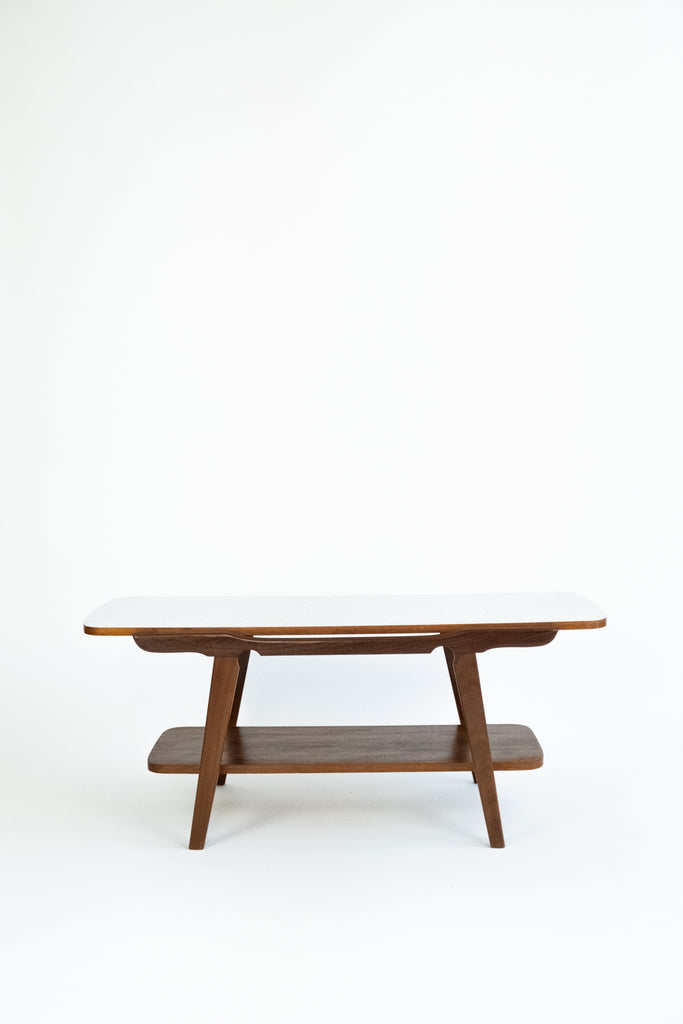 Vintage Teakhouten Salontafel met Omkeerbaar Blad