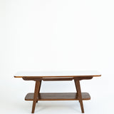 Vintage Teakhouten Salontafel met Omkeerbaar Blad