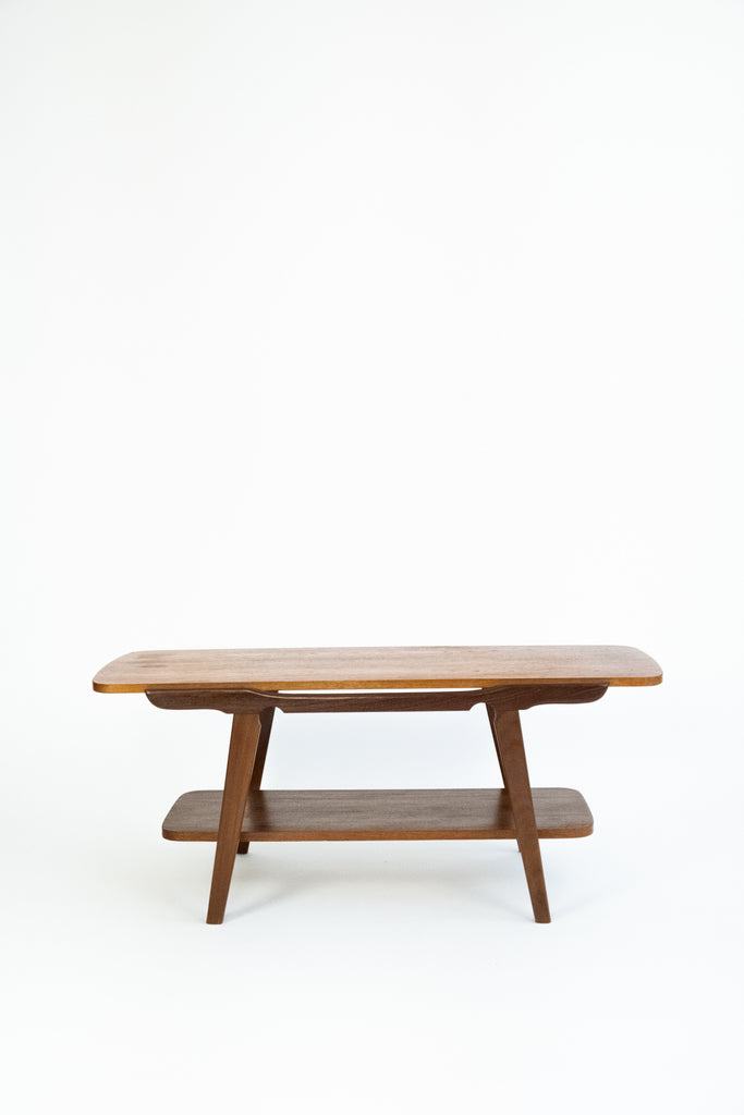 Vintage Teakhouten Salontafel met Omkeerbaar Blad