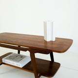 Vintage Teakhouten Salontafel met Omkeerbaar Blad