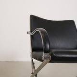 Set of vintage faux leather armchairs