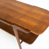 Vintage Teakhouten Salontafel met Omkeerbaar Blad