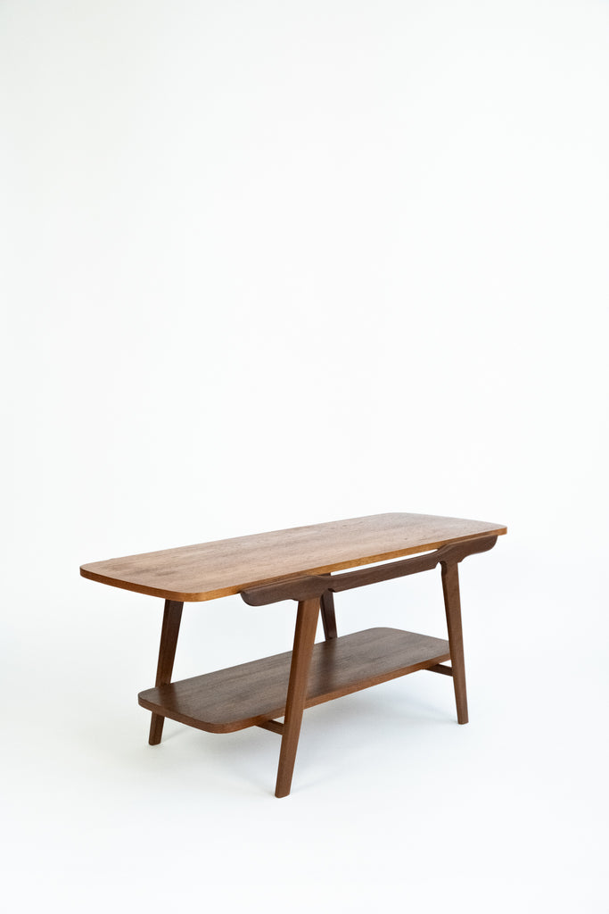 Vintage Teakhouten Salontafel met Omkeerbaar Blad