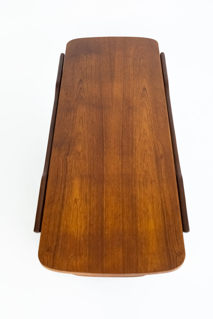 Vintage Teakhouten Salontafel met Omkeerbaar Blad