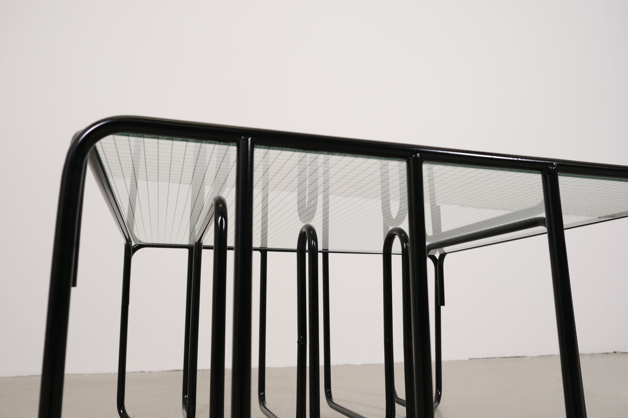 Black Tubular Glass Coffeetable, The Netherlands 1950s