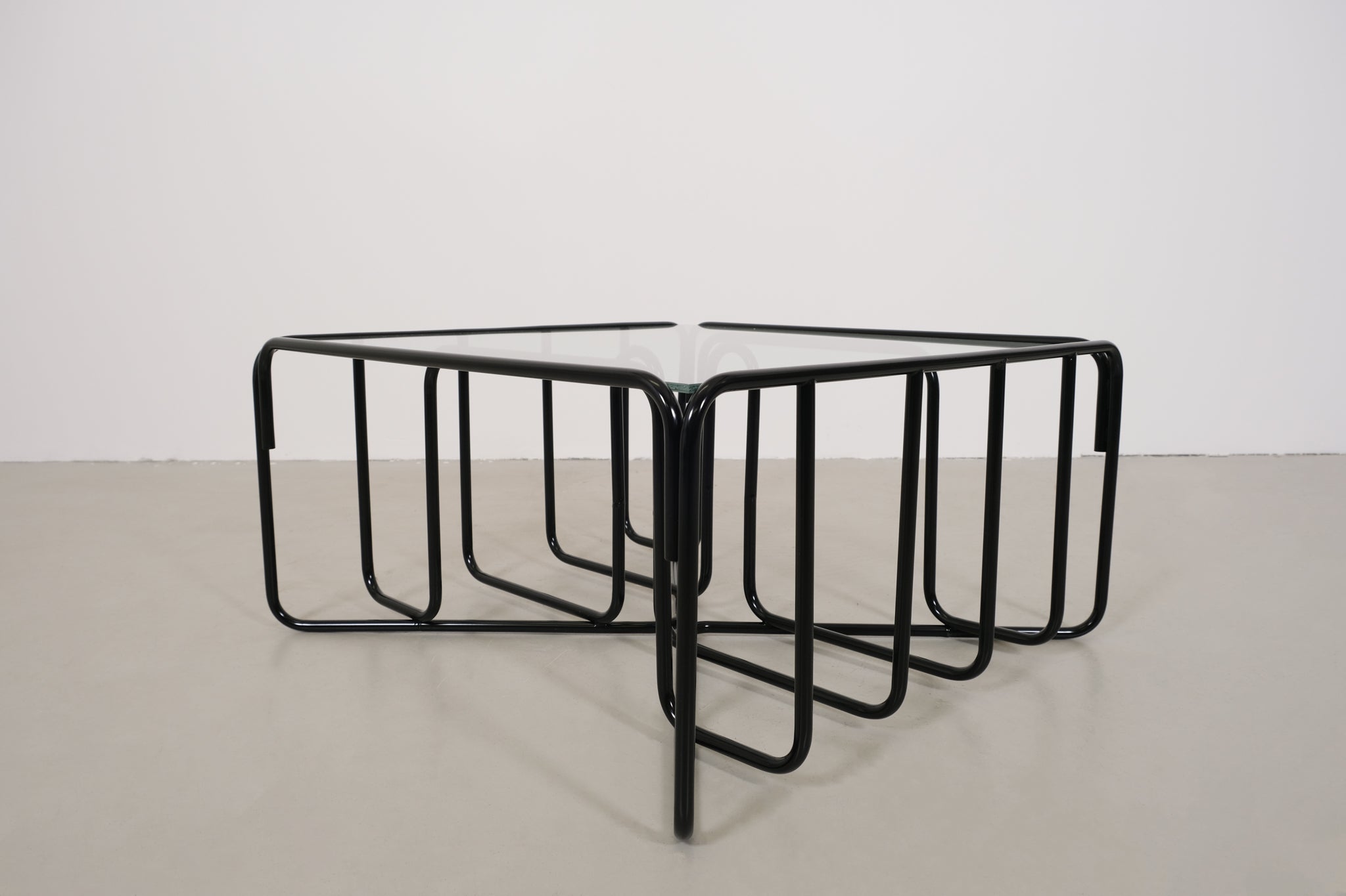 Black Tubular Glass Coffeetable, The Netherlands 1950s