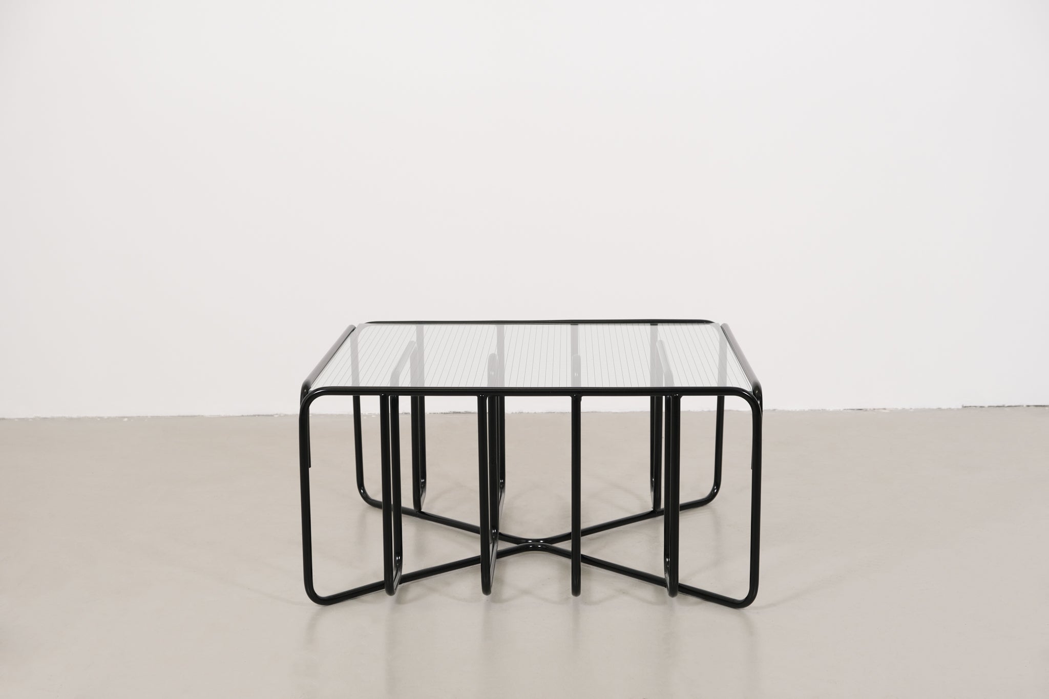 Black Tubular Glass Coffeetable, The Netherlands 1950s