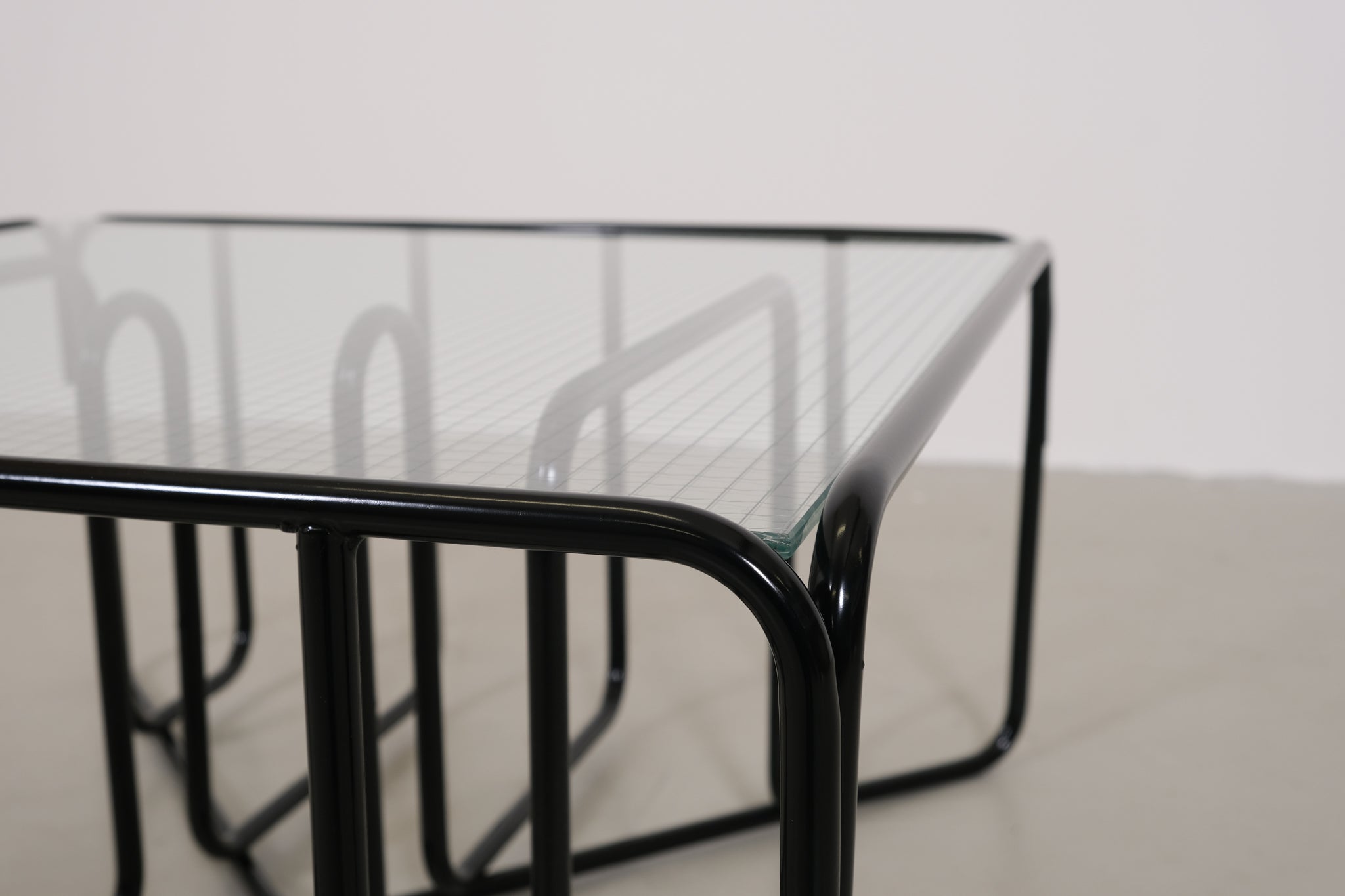 Black Tubular Glass Coffeetable, The Netherlands 1950s