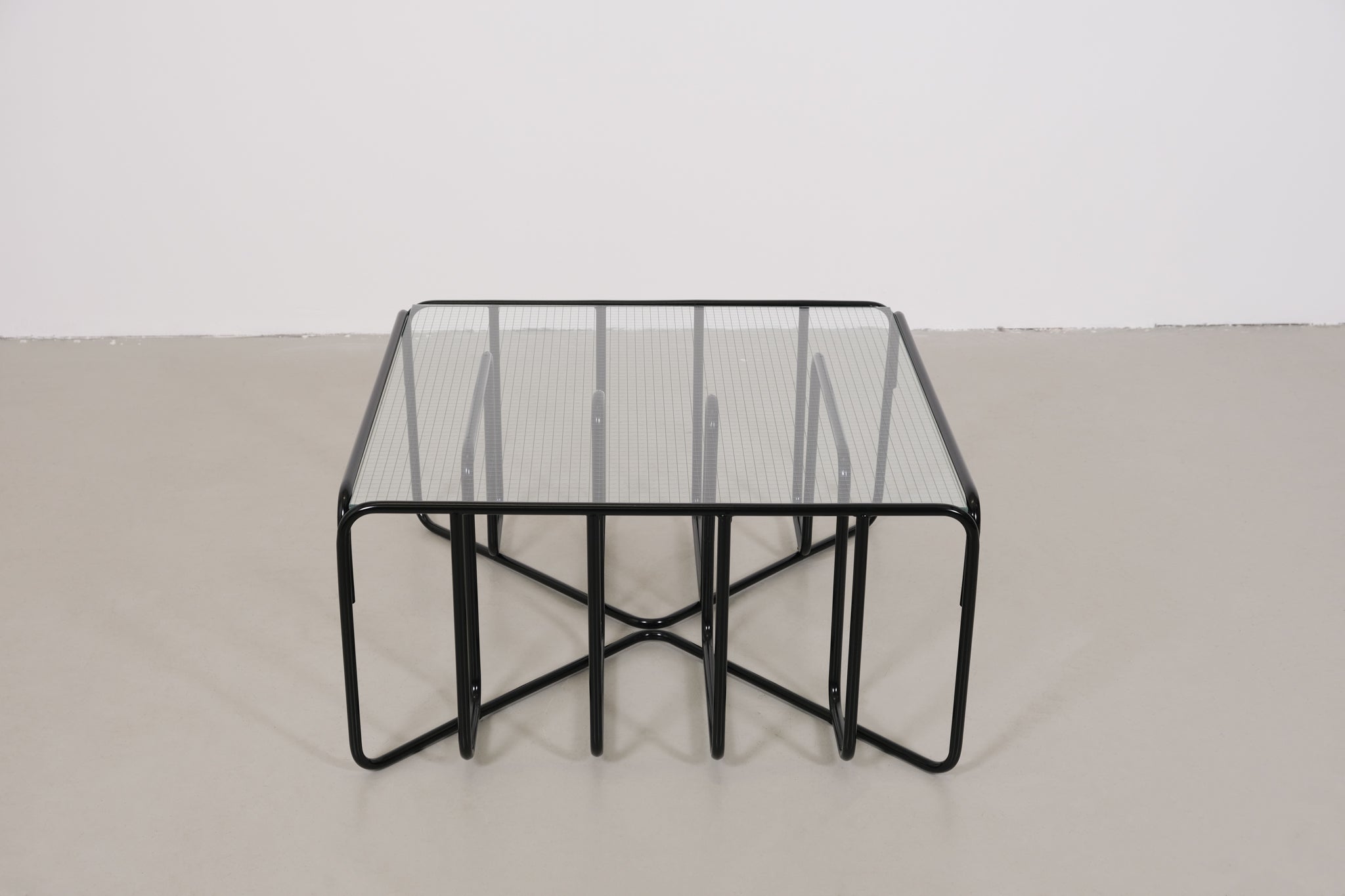 Black Tubular Glass Coffeetable, The Netherlands 1950s