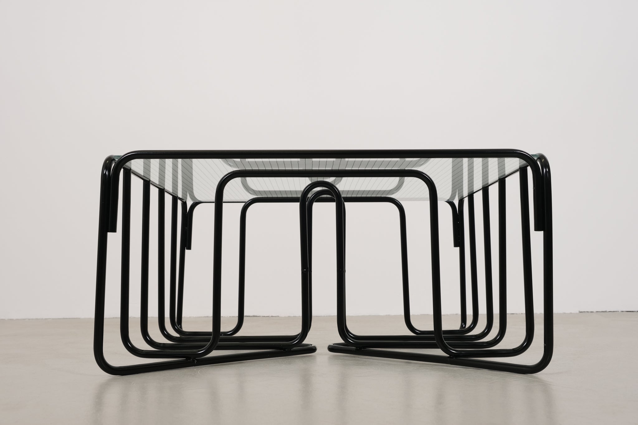Black Tubular Glass Coffeetable, The Netherlands 1950s