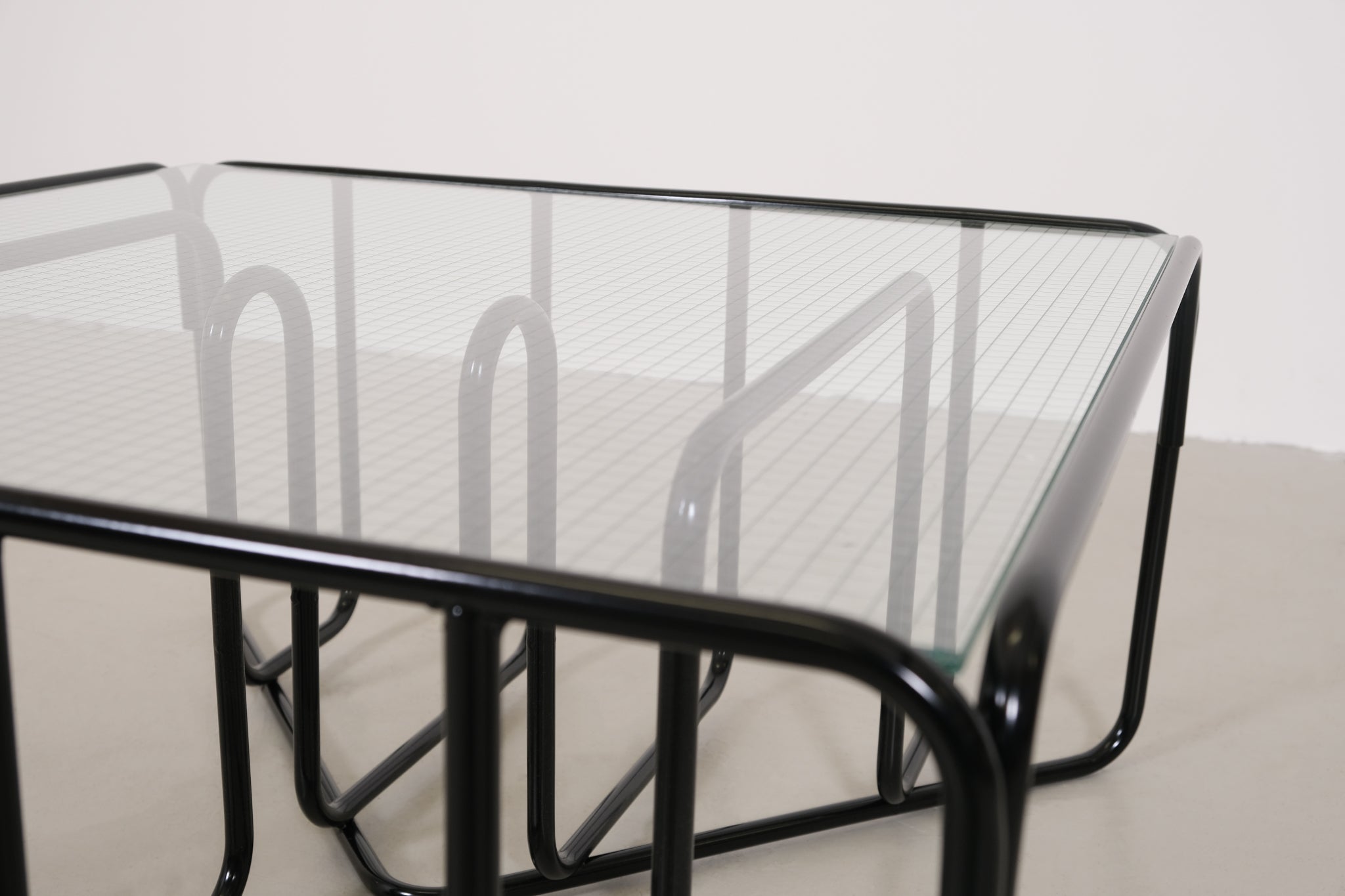Black Tubular Glass Coffeetable, The Netherlands 1950s