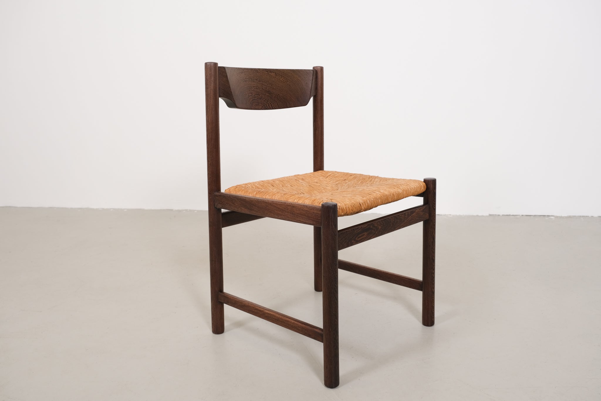 Italian dining chairs with rattan - set of 4