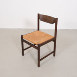 Italian dining chairs with rattan - set of 4