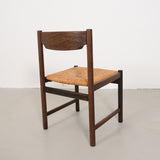 Italian dining chairs with rattan - set of 4