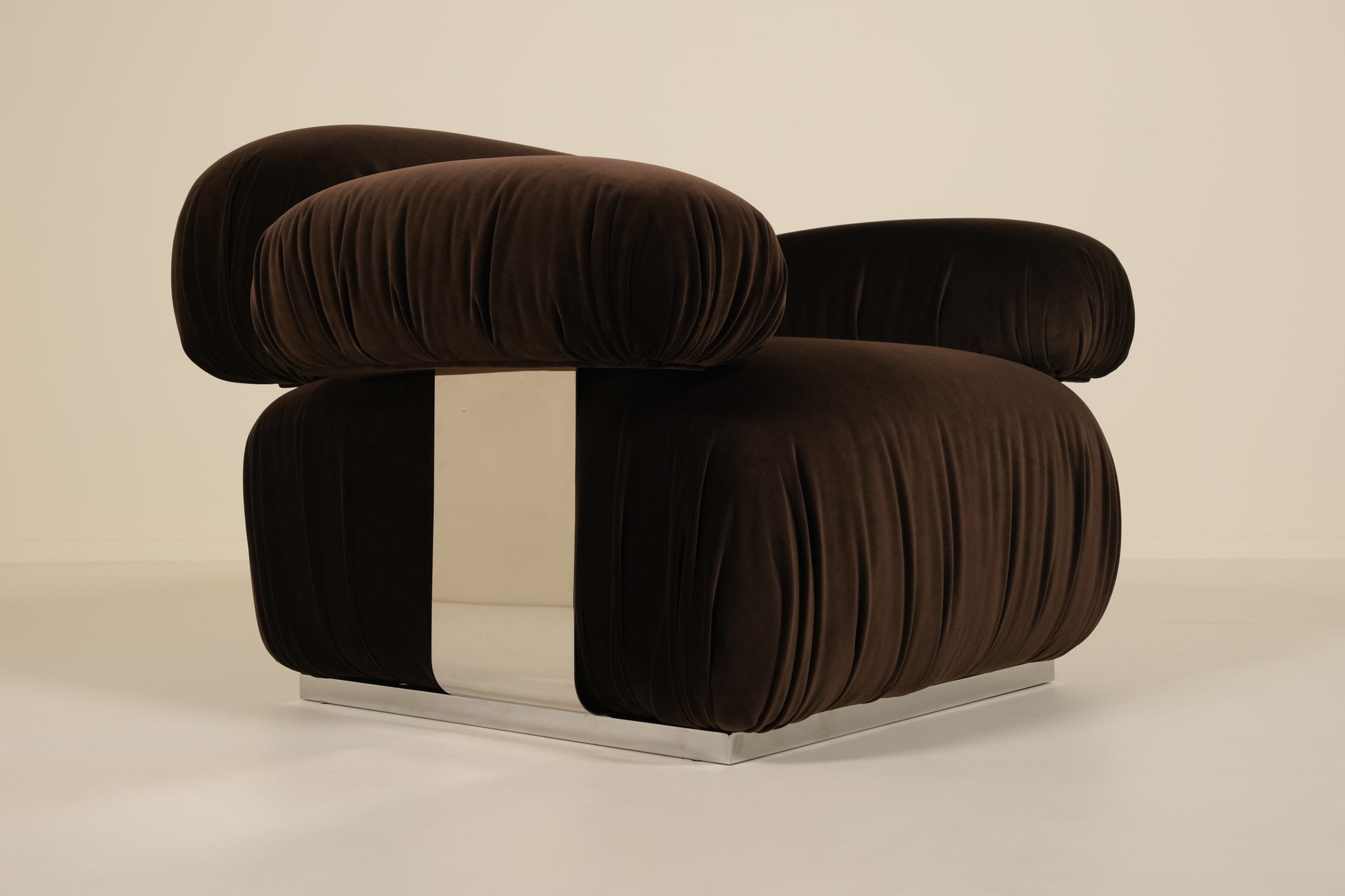 Brown modern chair on a beige background