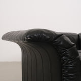 Black Leather Lounge Chair by Poltrona Frau