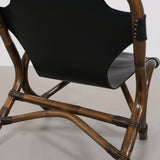 Vintage rattan chair with skai seat