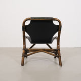Vintage rattan chair with skai seat