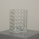 Vintage Finnish Art Glass Bubbled Square Vase