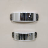 Chrome wall lamps by Glashütte Limburg 1970s