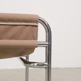 Walter Antonis SZ14 chair with chrome base and canvas seat