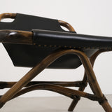 Vintage rattan chair with skai seat
