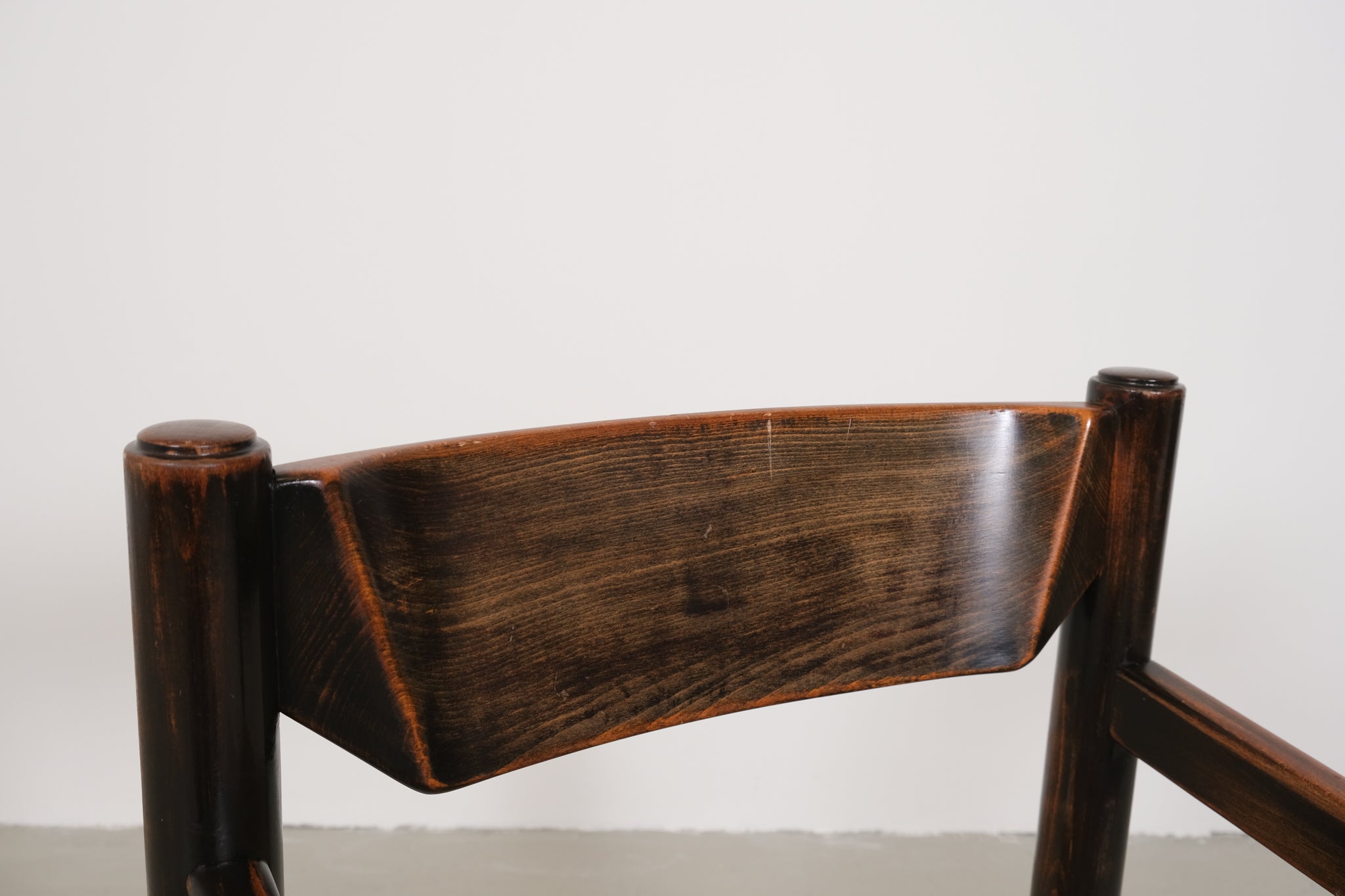 Vintage robust chair with wicker seat