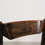 Vintage robust chair with wicker seat