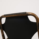 Vintage rattan chair with skai seat