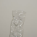 Modern Glass Relief Cylinder Vase