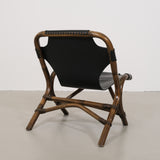 Vintage rattan chair with skai seat