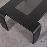 1970s Coffee Table with Smoked Glass Top
