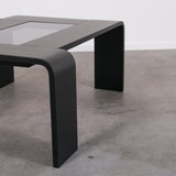 1970s Coffee Table with Smoked Glass Top