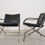 Set of vintage faux leather armchairs