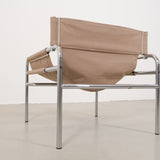 Walter Antonis SZ14 chair with chrome base and canvas seat