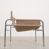 Walter Antonis SZ14 chair with chrome base and canvas seat