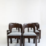 Brutalist eetset met 6 stoelen