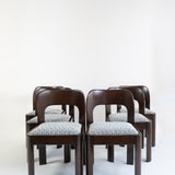 Brutalist eetset met 6 stoelen