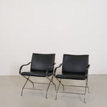 Set of vintage faux leather armchairs