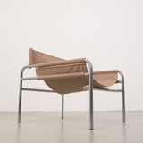 Walter Antonis SZ14 chair with chrome base and canvas seat