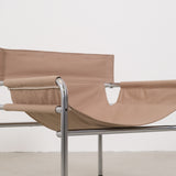 Walter Antonis SZ14 chair with chrome base and canvas seat