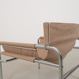 Walter Antonis SZ14 chair with chrome base and canvas seat