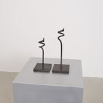 Abstract spiral metal candlesticks set
