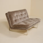 Brown textured sofa on a beige background