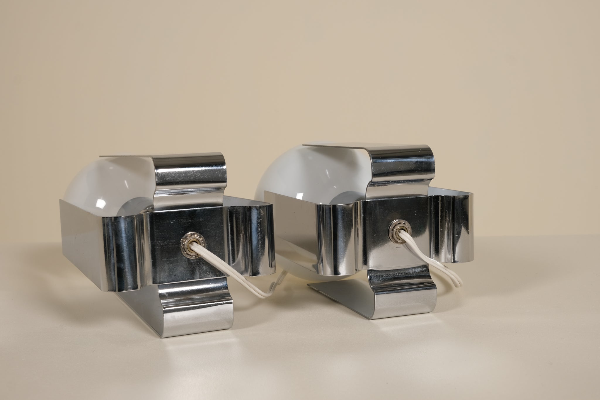 Bottom of chrome lamps from italiy